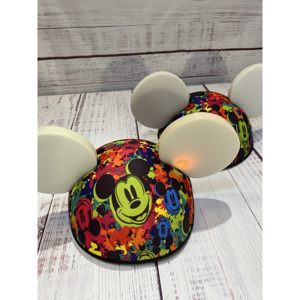 2 Mickey Ears Glow W/ The Show WORKING Light Up Disney Retired Magic Kingdom